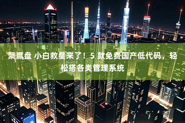 聚赢盘 小白救星来了！5 款免费国产低代码，轻松搭各类管理系统