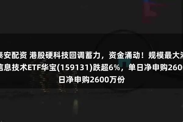 泰安配资 港股硬科技回调蓄力，资金涌动！规模最大港股通信息技术ETF华宝(159131)跌超6%，单日净申购2600万份